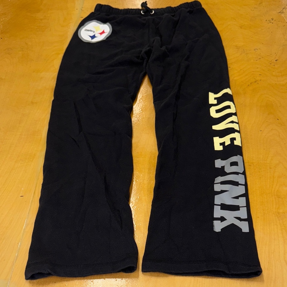 PINK Victoria's Secret Pittsburgh Steelers Black and Yellow Joggers